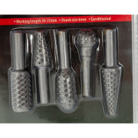 Набор шарошек металлических разнопрофильных по пластику и дереву 5 предметов ROCKFORCE RF-61712 RF-61712(48569)