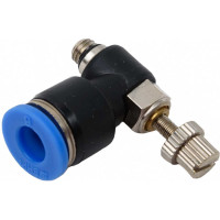 Фитинг-дроссель (пневмодроссель) угловой с наружной резьбой M5x0.8 мм SHPI SC 06-M5