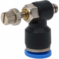 Фитинг-дроссель (пневмодроссель) угловой с наружной резьбой M5x0.8 мм SHPI SC 06-M5