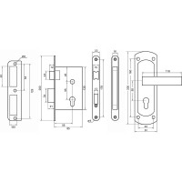 Врезной замок Palladium 460-25 CP L СТ-00000196