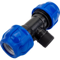 Компрессионный тройник TEBO ПНД нар. резьба 25x3/4" T-ПНД.Тр.5.25-34.CN