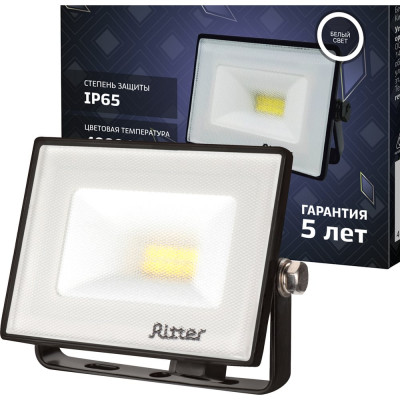 Светодиодный прожектор RITTER серия PROFI 230В 10 Вт 4000К 1000Лм IP65 черный 53414 7