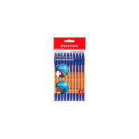 Шариковые ручки BRAUBERG Ultra Orange синие, набор 10 штук, корпус оранжевый, узел 0.7 мм 143571