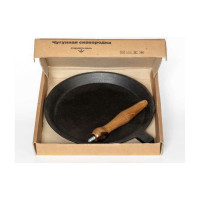 Блинная чугунная сковорода Davr Metall 22 см, со съемной ручкой блинная(22см)