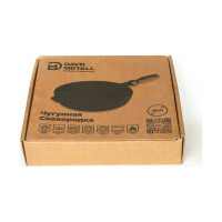 Чугунная сковорода Davr Metall 28 см, высота 6 см, со съемной ручкой сковорода(280х60)