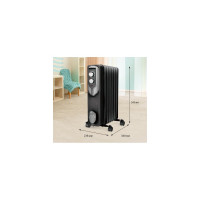 Масляный обогреватель SONNEN Dfn-07bl, 1500 Вт, 7 секций, черный, 455310