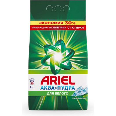 Порошок для стирки ARIEL автомат Горный родник 6кг 5413149836433 0001220256