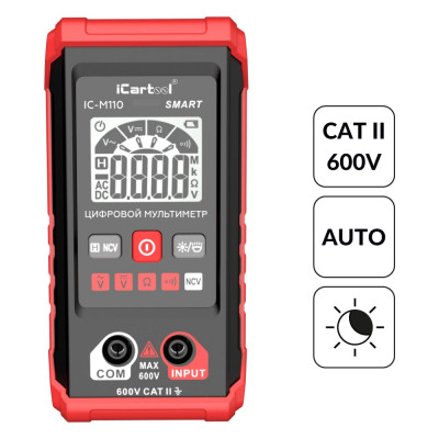 Цифровой смарт мультиметр iCarTool с подсветкой экрана CATII 600V IC-M110