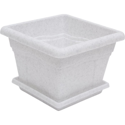 Горшок с поддоном Martika Квадро 0.63л, 12x12 см, мрамор С160М