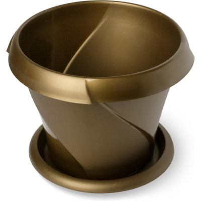 Кашпо Martika Флориана с поддонником, 0.3 л, диам. 100 мм, золотое С383ЗОЛ