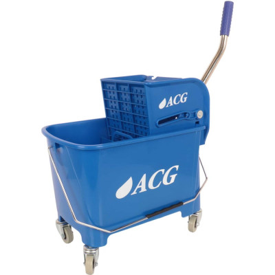 Уборочное ведро на колесах ACG 20 л с отжимом, двойное, синее (1шт.) 1009004