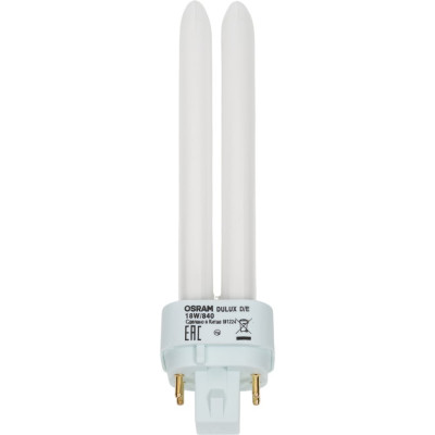 Люминесцентная компактная лампа DULUX D/E 18W/840 G24q-2 4050300017617 4099854122378