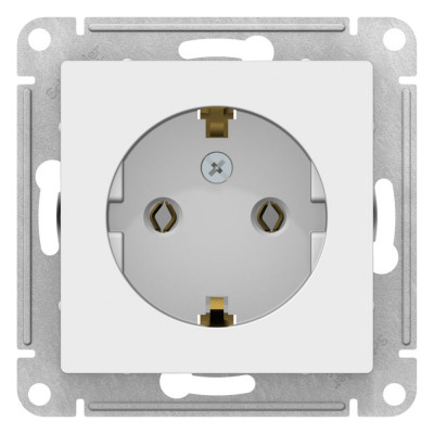 Механизм розетки Systeme Electric Atlasdesign лотос с заземлением, 16а, ATN001343