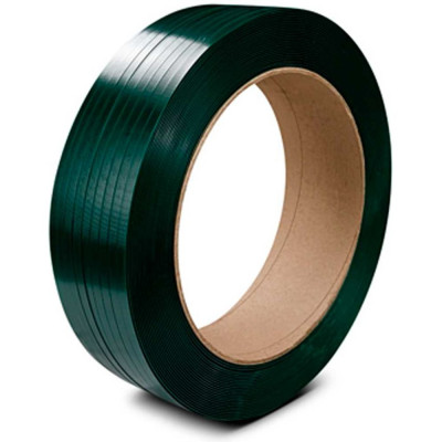 Лента ПЭТ ВОЛГА ПОЛИМЕР 16x10x1100 метров 410 кгс зеленая стрейч 16-10-1100-201-00