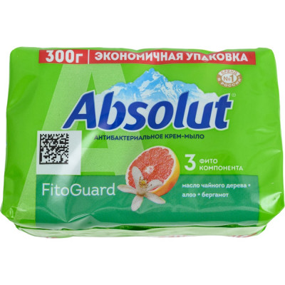 Мыло твердое ABSOLUT FitoGuard, грейпфрут и бергамот, 4 по 75 гр 6275