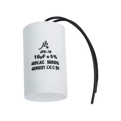 Конденсатор пусковой 16мкФ, 450В, 37x70, JFS-18 (CBB60-K) (гибкие выводы) JB Capacitors JFS18A6166J000000B-226