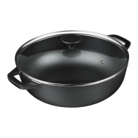 Вок VETTA чугун, d30x8.5 см, стеклянная крышка 808-009