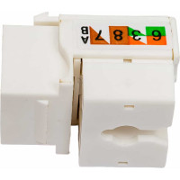 Вставка Keystone Cabeus Jack RJ-45, категория 5e, заделка тип 110, белая KJ-RJ45-Cat.5e-90