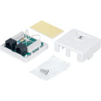 Компьютерная розетка Cabeus RJ-45, категория 5e, двойная, внешняя, Dual IDC WS-8P8C-Cat.5e-2