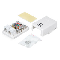Двойная внешняя телефонная розетка RJ-12(6P4C) Cabeus белая WS-6P4C-TEL-2