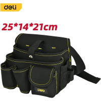 Поясная сумка монтажника, электрика для инструмента DELI DL-P5 с ремнем, 270x190x140 мм, 15 карманов, ткань оксфорд 600d, материал eva 111150