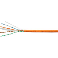 Кабель витая пара UTP (U/UTP) Cabeus категория 6, 4 пары (23 AWG), одножильный, LSZH, нг(А)-HF, оранжевый UTP-4P-Cat.6-SOLID-LSZH-100