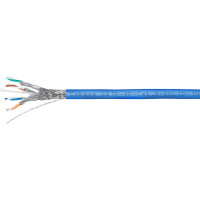 Кабель экранированная витая пара SSTP (S/FTP) Cabeus категория 8 (40G, 2000 MHz), 4 пары (23 AWG), LSZH, нг(А)-HF, (100 м) SSTP-4P-Cat.8-SOLID-IN-LSZH-BL-100