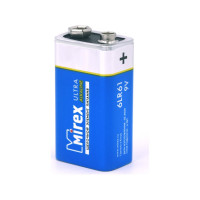 Щелочная батарея Mirex 6lr61/крона 9v 1 шт shrink 23702-6LR6-S1