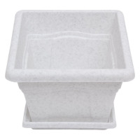 Горшок с поддоном Martika Квадро 0.63л, 12x12 см, мрамор С160М