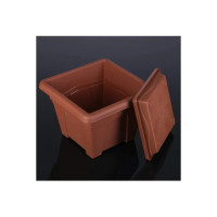 Горшок с поддоном Martika Квадро 1.48 л, 16x16 см, терракотовый С161Т