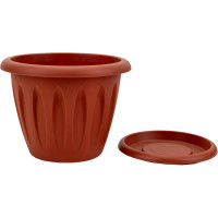 Горшок для растений Martika Фелиция терракотовый 0.9л, диам. 140 мм, с поддонником С102Т