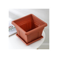Горшок с поддоном Martika Квадро 0.63 л, 12x12 см, терракотовый С160Т