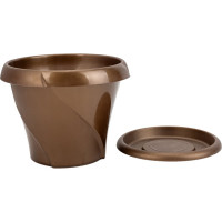 Кашпо Martika Флориана с поддонником, 0.7 л, диам. 135 мм, золотое С384ЗОЛ