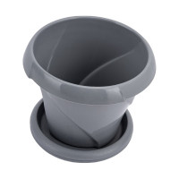 Кашпо Martika Флориана с поддонником, 0.3 л, диам. 100 мм, серое С383СЕР