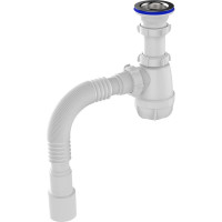 Сифон для кухни Aquant 1 1/2"х40 с металлической решеткой с гофротрубой 40x40/50 B0115-30-MR