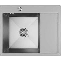 Мойка MIXLINE 60x50 (3,0) левая, выпуск 3 1/2 pro, 20см с сифоном (сатин) 551875