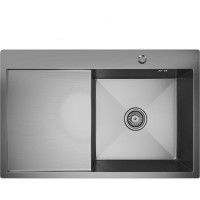Мойка MIXLINE настольный монтаж 78x50 (3,0) правая, выпуск 3 1/2 pro 20см с сифоном (сатин) 551878