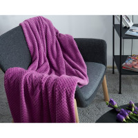 Покрывало-плед Guten Morgen Велсофт, Жаккардовый, рис.18-3331, Фиолетовый, 150x200 см ПКФФиол-150-200