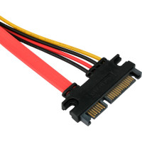 Кабель-удлинитель Cablexpert sata 7+15pin, 30см,медный проводник, пакет, CC-SATAMF-715-30CM