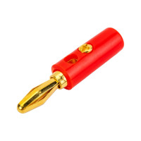 Штекер Banana Pro Legend красный, 4 мм, винтовой PL2456