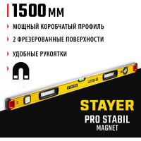 Уровень STAYER Professional магнитный с двумя фрезерованными поверхностями 1500 мм 3480-150