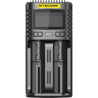 Зарядные устройства ums2 18650/21700 на 2 акб intellicharge v2 совместим с li-ion/imr и ni-mh/ni-cd аккумуляторами с автоматическим определением Nitecore 18546
