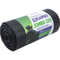 Мешки для мусора 320 л, 100x140 см, 100 мкм, 10 шт/рул Джамбо 113195