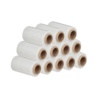 Стрейч-пленка ООО Комус для ручной упаковки, первичное сырье, 20 мкм, 12.5 см, 125 м, 0.29 кг нетто, 12 шт. в упаковке 1800425