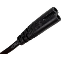Кабель питания Ripo 1.5м, евро вилка cee 7/16 прямая - штекер с7 (2-0.5 mm2) 2.5a, черный 003-910019