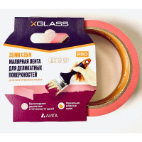 Малярная лента для деликатных поверхностей X-Glass (бумага Washi) розовая, 25мм х 25м 160470