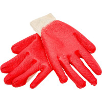 Перчатки Спец х/б одинарный облив (латекс, красный), 13 класс, упаковка-пакет И-8047-И