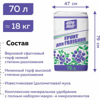Грунт для рассады голубики Агробалт 70 л GR001GG-70