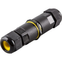 Соединитель-коннектор STEKKER для проводов ld518, 2-контактный, водонепроницаемый, черный, 49186