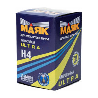 Автомобильная галогенная лампа МАЯК H4, 12 В, 60/55 Вт, P43t, ULTRA 82420UL
